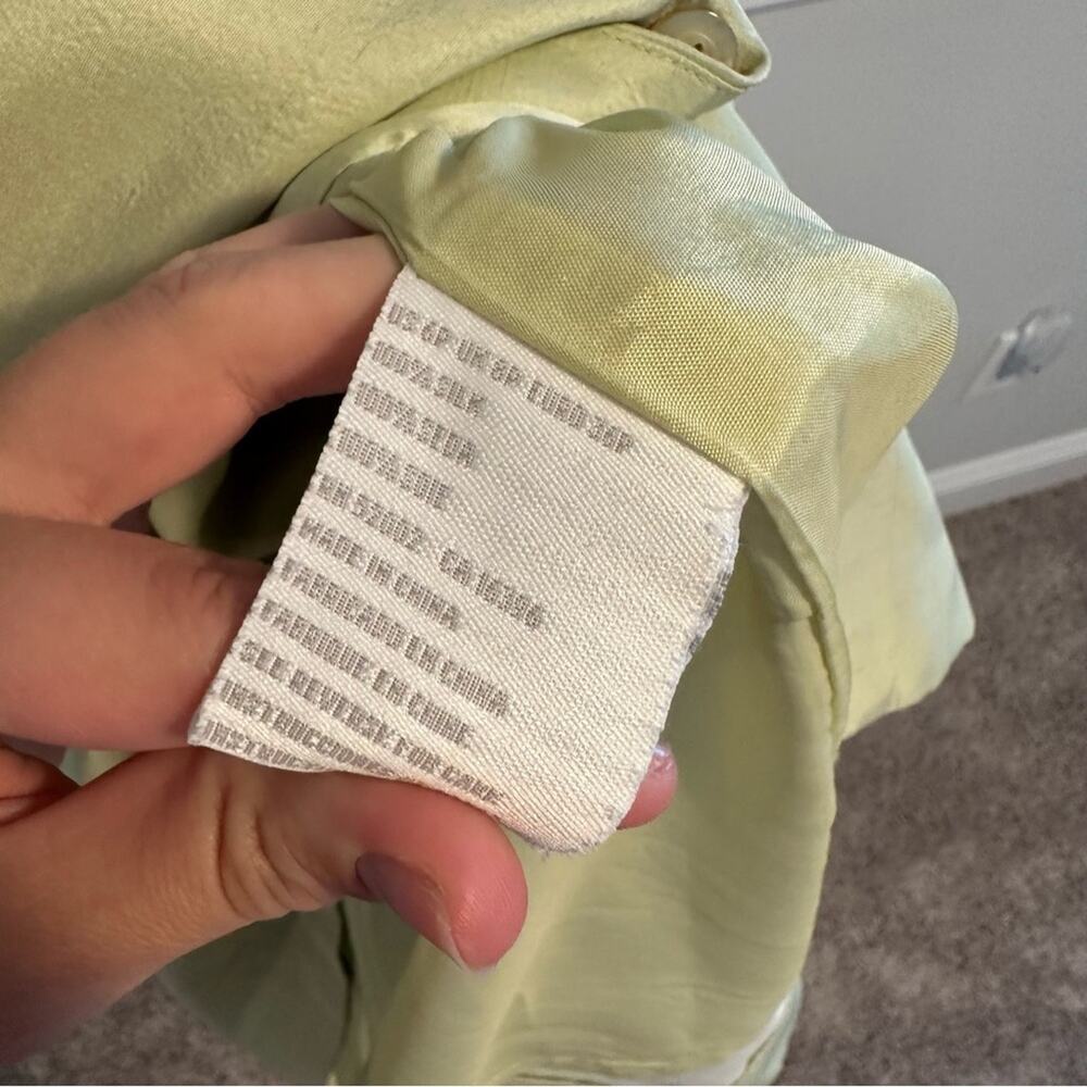 Vintage Liz Claiborne Green Raw Silk Button Front Mini Dress XS - Picture 8 of 14